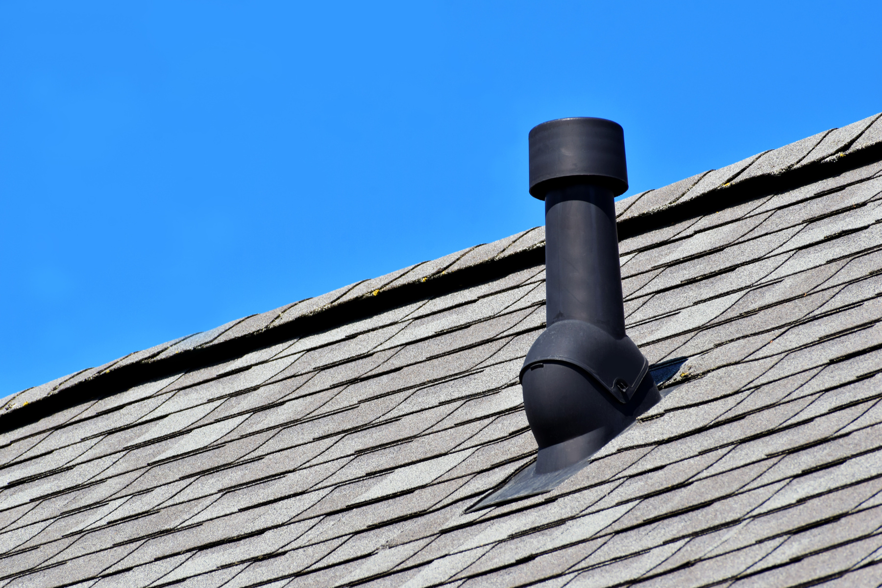 Black roof ventilation chimney